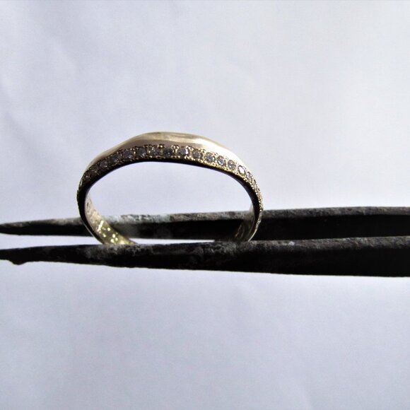 Engagement ring. 14K solid Yellow gold ring with 0.25ct Diamonds. Unique - Picture 3 of 17